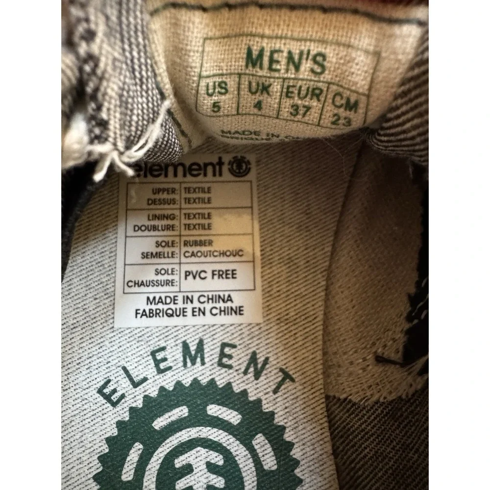 ELEMENT  Mens Footwear Canvas Skate Shoes Size 5 BOWERY Newspaper